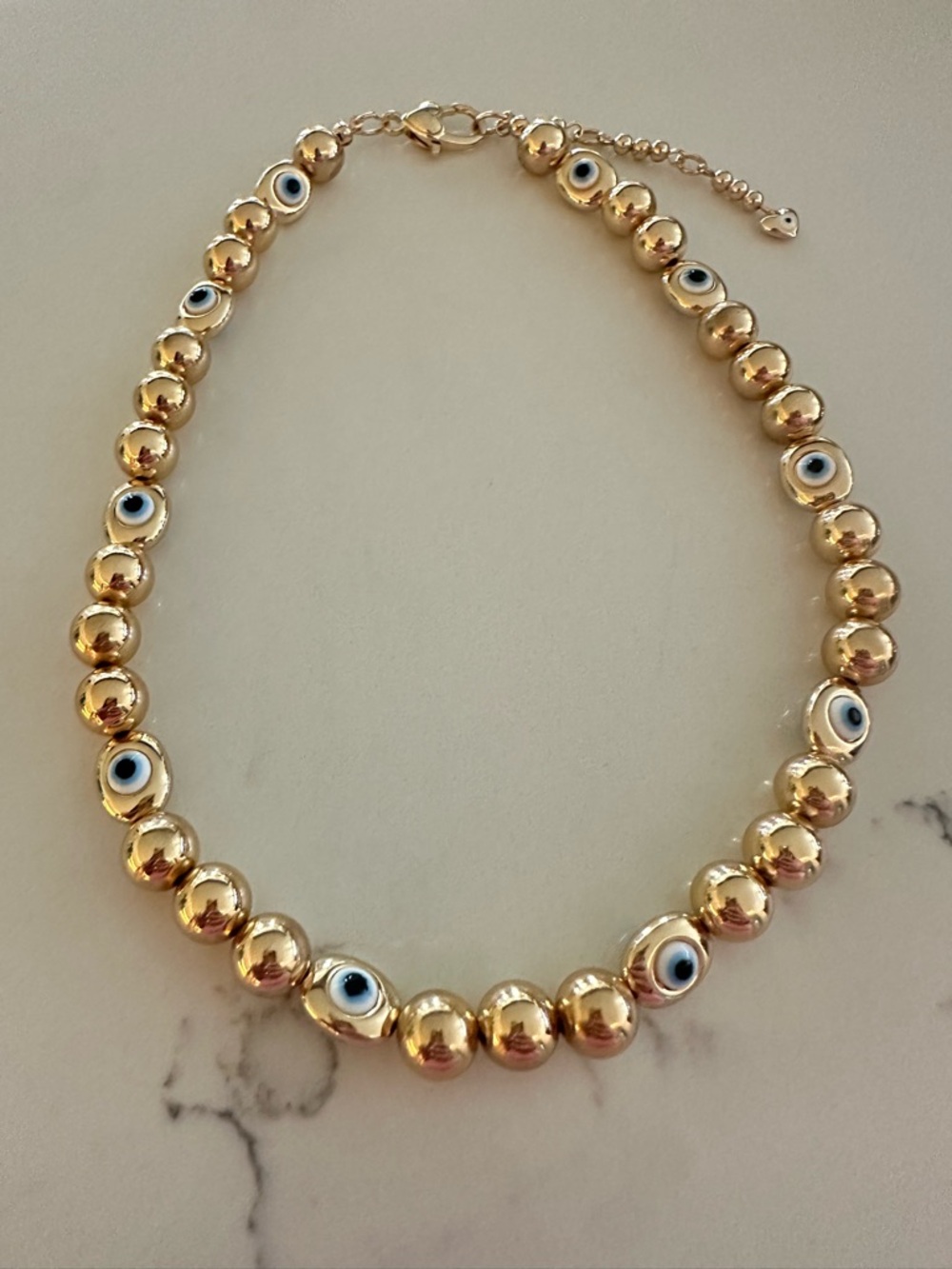 NWOT BAUBLEBAR Evil Eye Gold Beaded Necklace